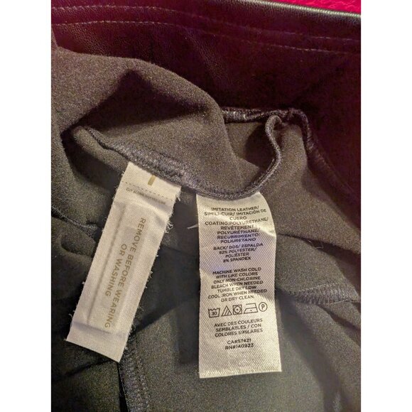 LOFT Faux Leather Leggings XS Black High Waist Pull On Stretch Pants Slim Fit - Picture 5 of 5